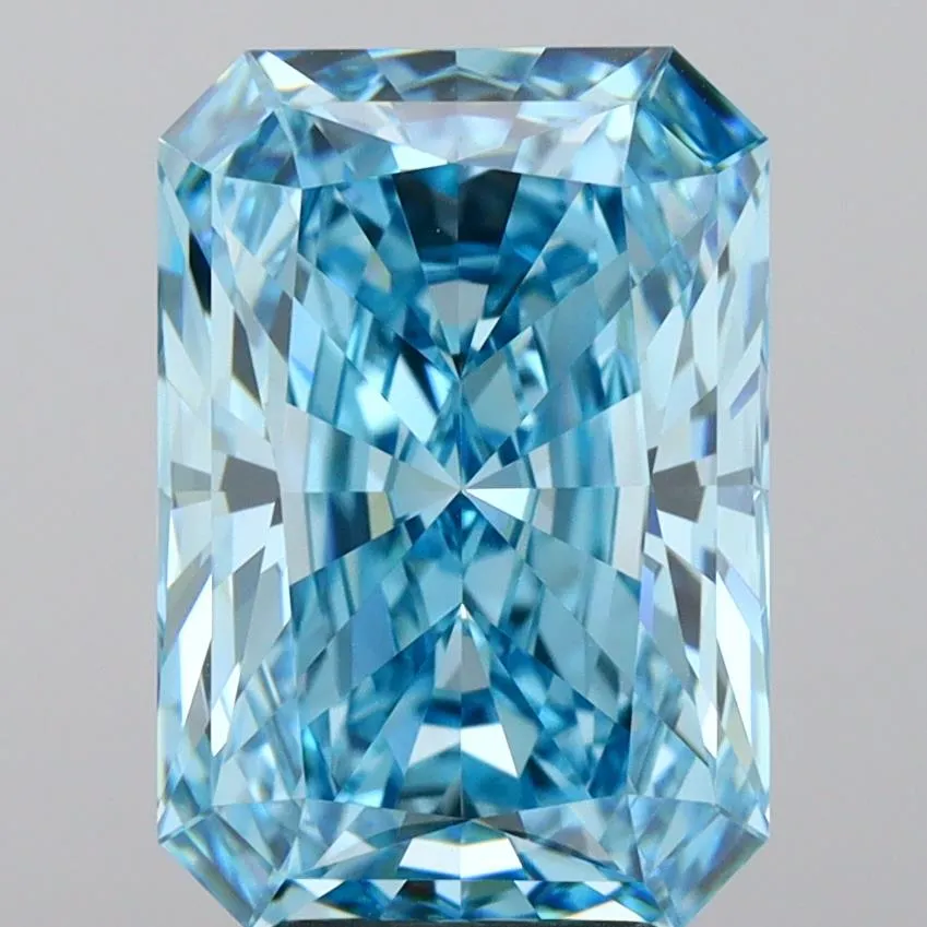 5.03ct Radiant Lab Grown Diamond (Colour Fancy Vivid Blue, Clarity VVS2, IGI Certified)