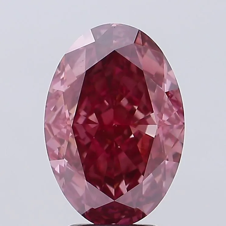 5.13ct Oval Lab Grown Diamond (Colour Fancy Vivid Pink, Clarity VS2, IGI Certified)