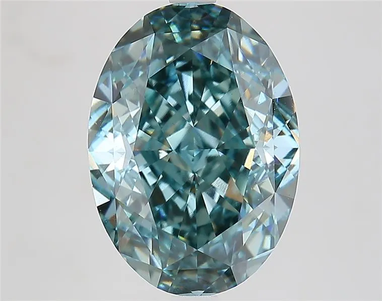 6.52ct Oval Lab Grown Diamond (Colour Fancy Vivid Blue, Clarity VVS2, IGI Certified)